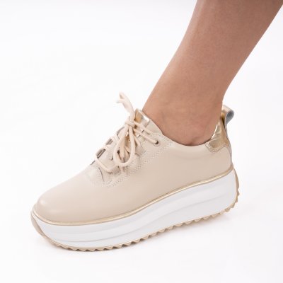 Pantofi Sport Piele Naturala Liege Beige