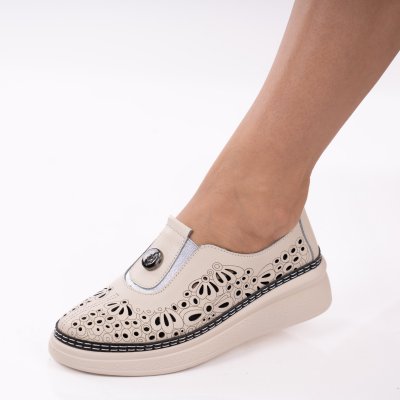 Pantofi Piele Naturala Lunet Beige