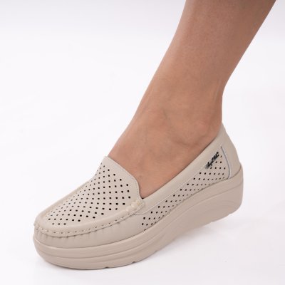 Pantofi Piele Naturala Talyn Beige