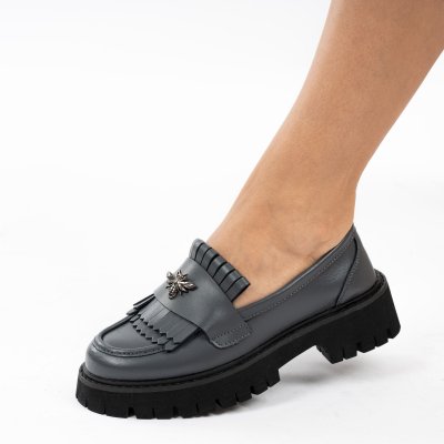 Pantofi Piele Naturala Zenova2 Grey