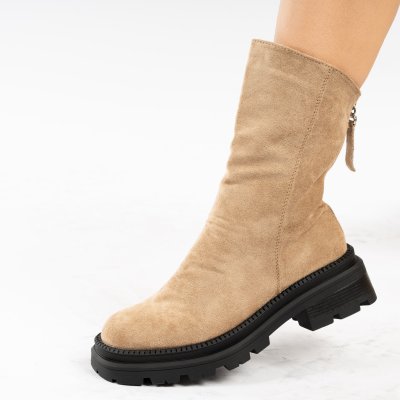 Cizme Scurte Zarina Beige