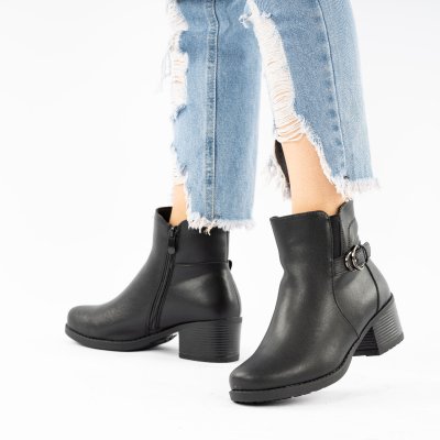 Botine Piele Naturala Carola Black