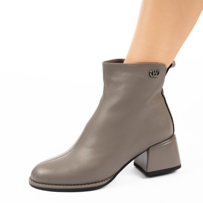 Botine Piele Naturala Lejla Grey