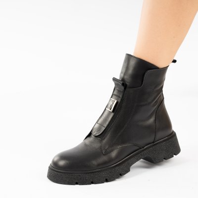 Ghete Piele Naturala Sayam Black