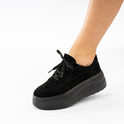 Pantofi Sport Piele Naturala Azina Black