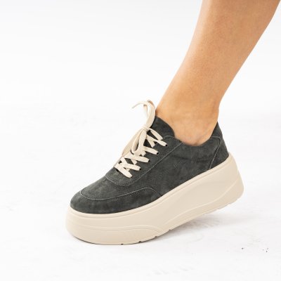 Pantofi Sport Piele Naturala Azina Grey