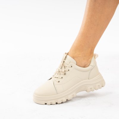 Pantofi Piele Naturala Mahdi Beige