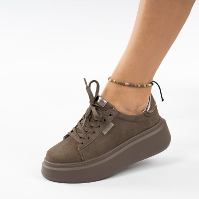 Pantofi Sport Piele Naturala Varada Grey