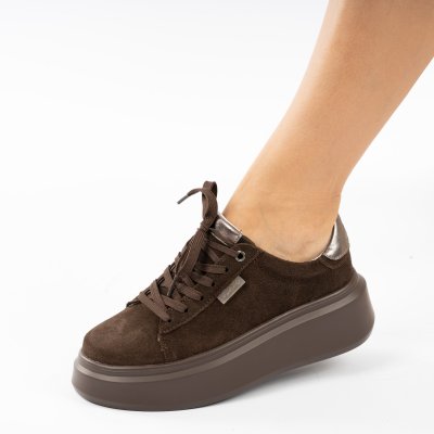 Pantofi Sport Piele Naturala Varada Brown