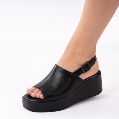 Sandale piele naturala Vespera Black