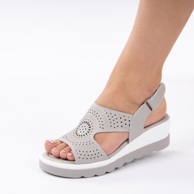 Sandale piele naturala Salsir Grey
