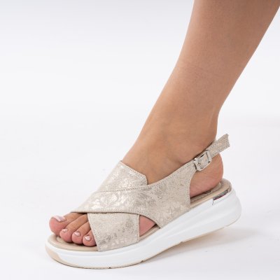 Sandale piele naturala Zaina Gold