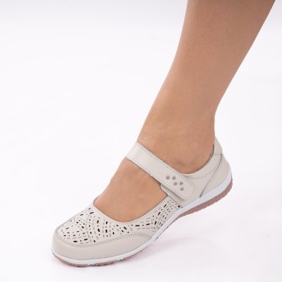 Pantofi Piele Naturala Fiore5 Beige