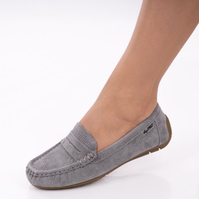 Pantofi Piele Naturala Cetara Grey