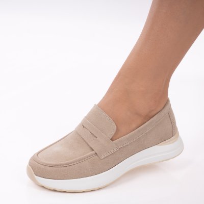 Pantofi Piele Naturala Morano Beige