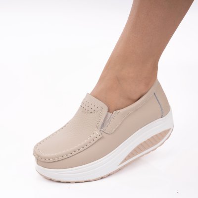 Pantofi Piele Naturala Relly M2 Beige