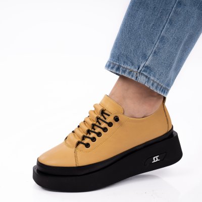 Pantofi Sport Piele Naturala Garida Yellow