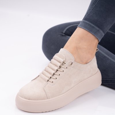 Pantofi Piele Naturala Mazun Beige