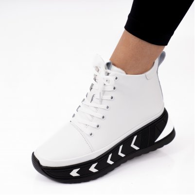 Ghete Piele Naturala Lafora White