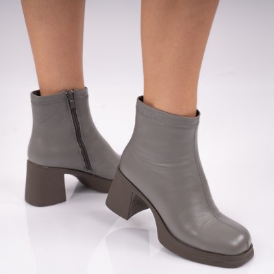 Botine Piele Naturala Janelis Grey