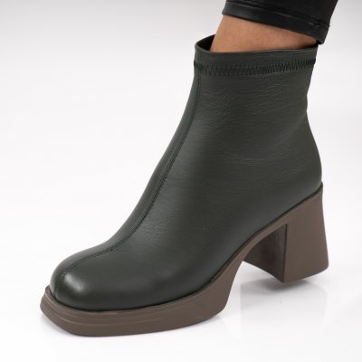 Botine Piele Naturala Janelis Green