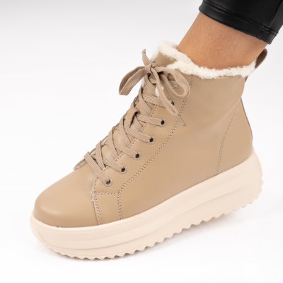 Ghete Piele Naturala Moana Khaki