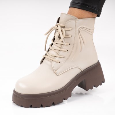 Ghete Piele Naturala Nymira  Beige