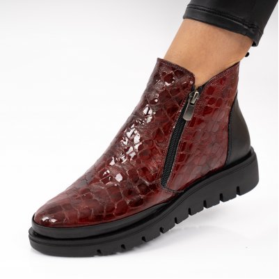 Ghete Piele Naturala Tesy  Bordo