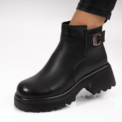 Ghete Piele Naturala Teyara Black