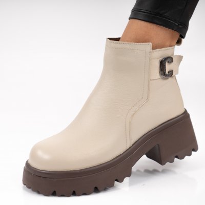 Ghete Piele Naturala Teyara Beige