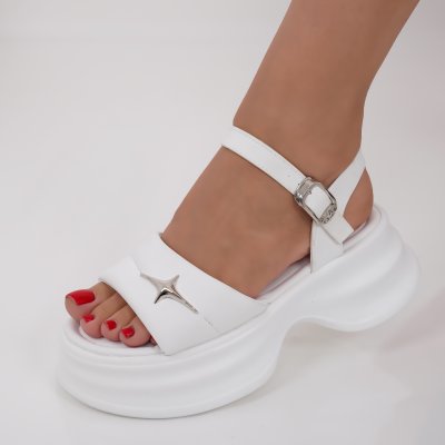 Sandale cu platforma Lamesa White