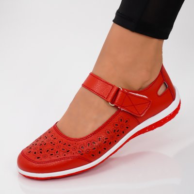 Pantofi Piele Naturala Akmar Red