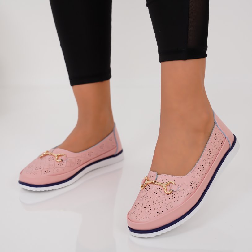 Pantofi Piele Naturala Nariam Pink