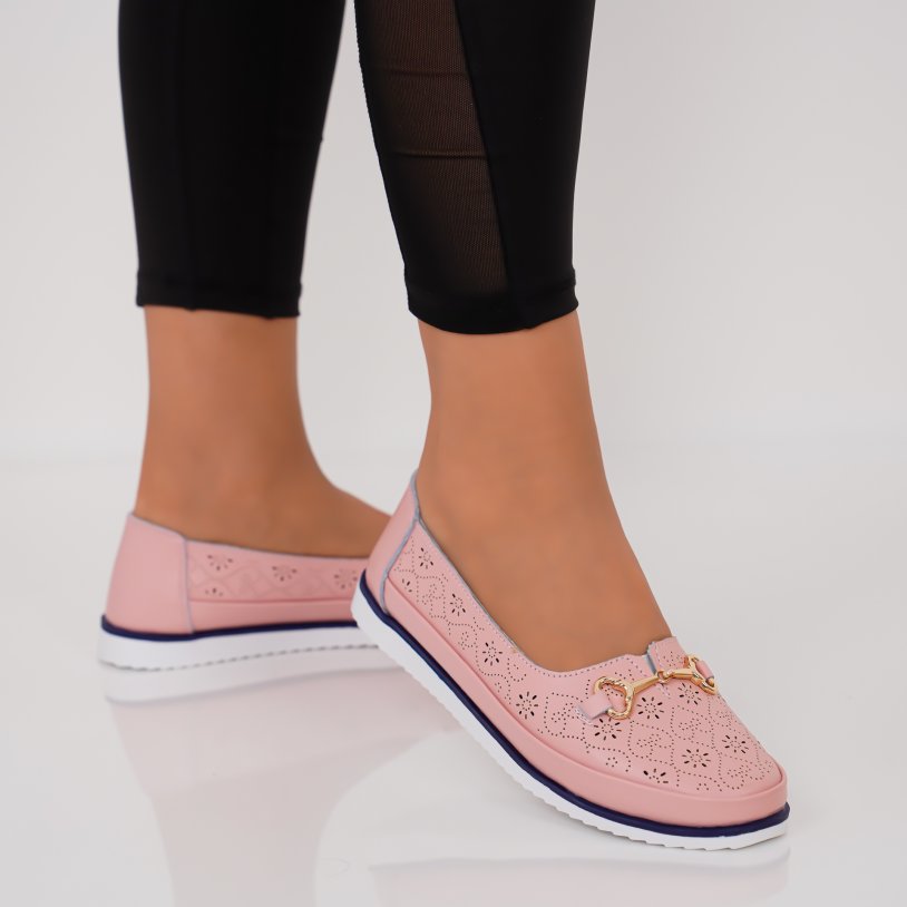 Pantofi Piele Naturala Nariam Pink