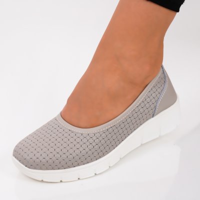 Pantofi Piele Naturala Davina Grey