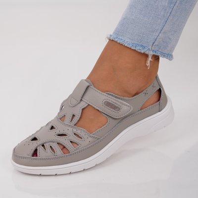 Pantofi Piele Naturala Fiore4 Grey