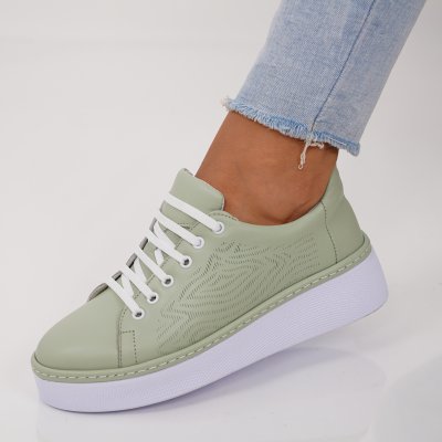 Pantofi Sport Piele Naturala Ramez Green