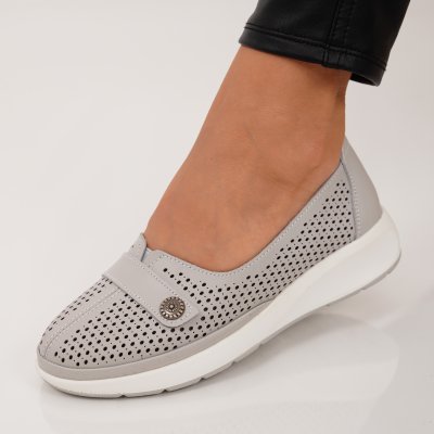 Pantofi Piele Naturala Agape Grey