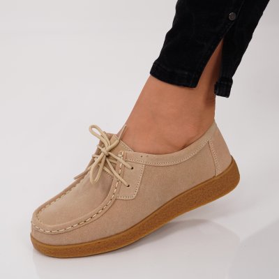 Pantofi Piele Naturala Esen6 Beige