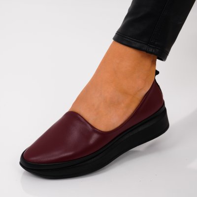 Pantofi Piele Naturala Cinzia Bordo