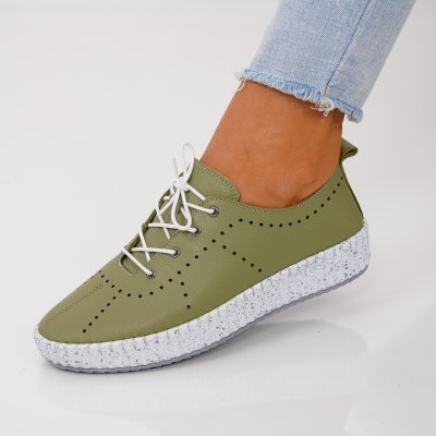 Pantofi Piele Naturala Corfu Green