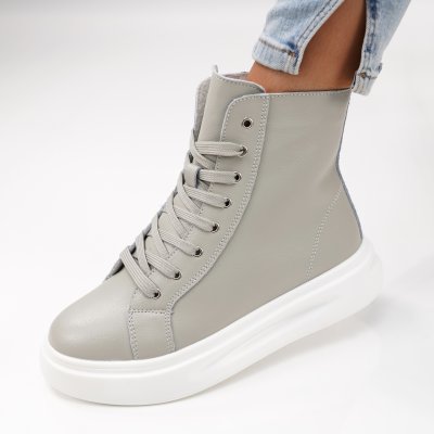 Ghete Piele Naturala Emiliana Grey