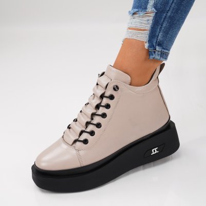 Ghete Piele Naturala Ricarda Grey