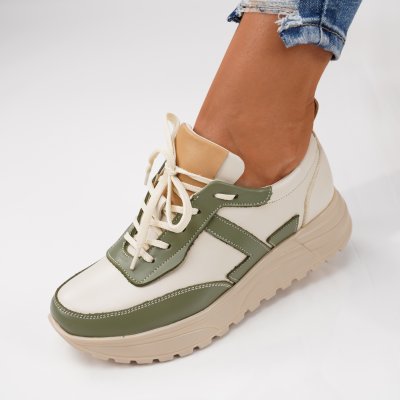 Pantofi Sport Piele Naturala Eraty Beige