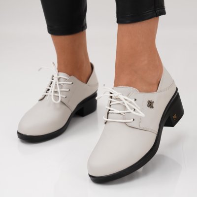 Pantofi Cu Toc Piele Naturala Marjory White
