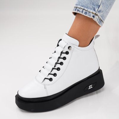 Ghete Piele Naturala Ricarda White