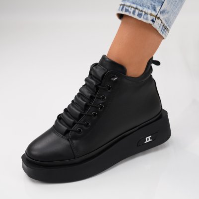 Ghete Piele Naturala Ricarda Black