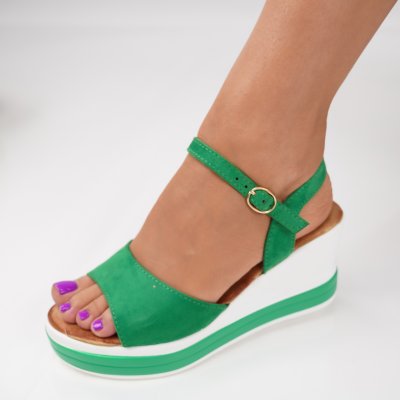 Sandale cu platforma Togos Green