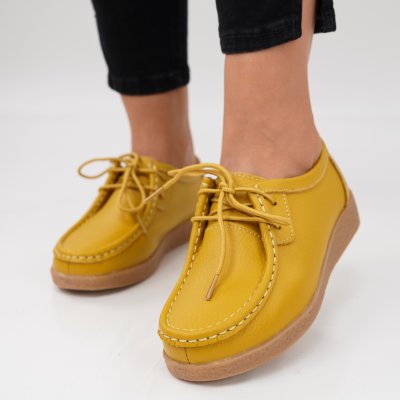 Pantofi Piele Naturala Esen8 Yellow 