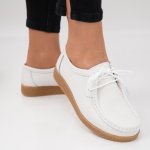 Pantofi Piele Naturala Esen8 White